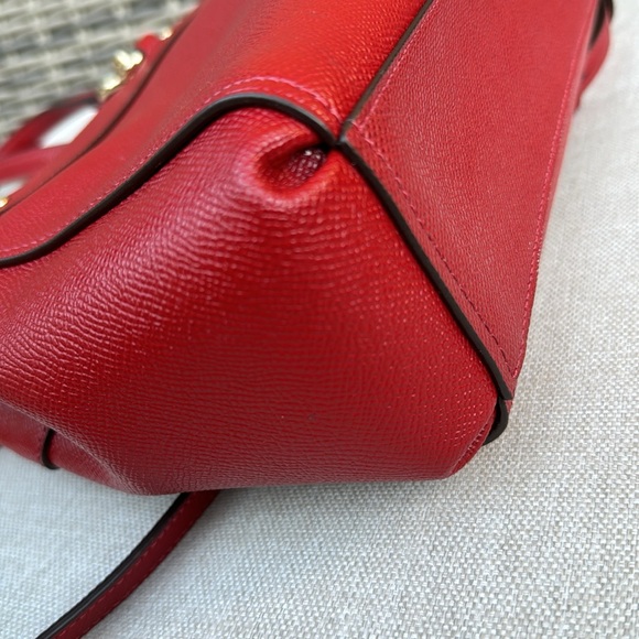 EUC Auth Coach Mini Brooke Carryall-Multi Wear Strap-Red Leather/Gold Toned - Picture 8 of 17